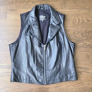 Maxima Black Leather Vest by Wilsons Leather Women's Sz.XL